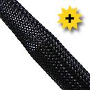 Kabelstrumpa, fl&auml;tad nylon 20-40 mm, Svart, Kabelstrumpa