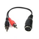 5 pol DIN-hona/2 RCA-hane, RCA