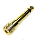 6,3 mm st-plugg till 3,5 mm stereojack f&ouml;rgylld, Telekontakter 